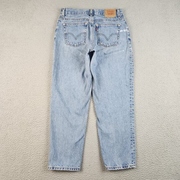 Levis 550 Jeans Womens 12 Short Misses Relaxed Fit Tapered Leg Blue Y2K Denim - Picture 2 of 13